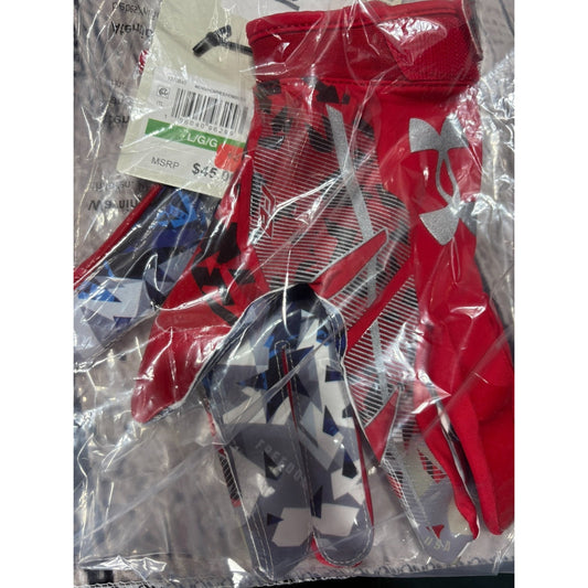 Under Armour UA F8 Limited Edition Freedom GlueGrip Football Gloves UAF8 Mens LG