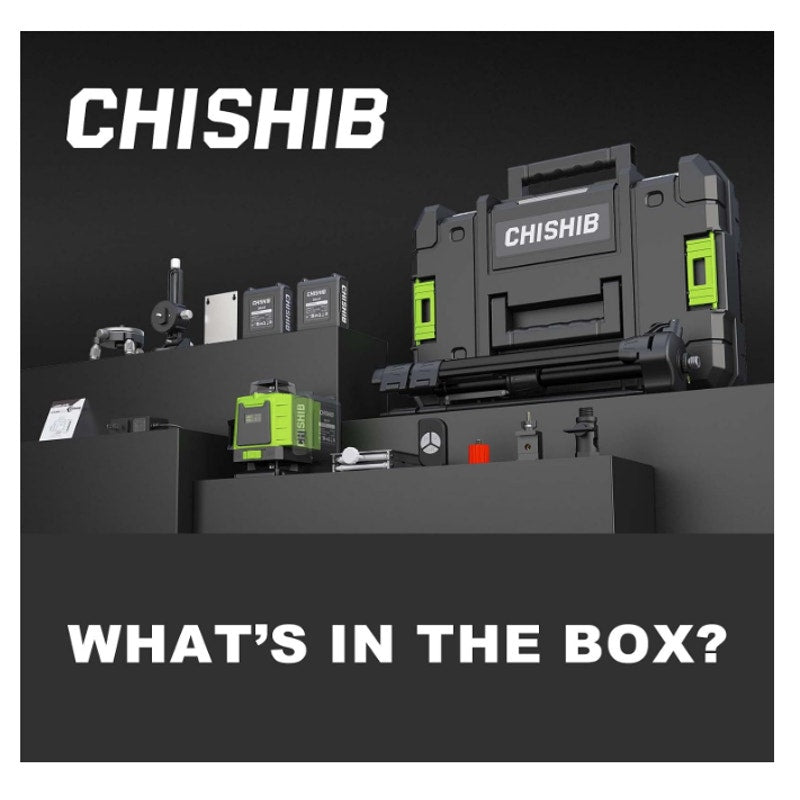Chisib 16 Lines Green Laser Level Kit -4x360° 4D Self-Leveling Cross Line