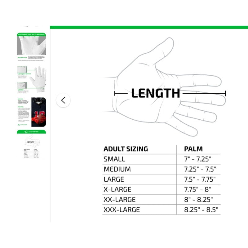 Mens Small Cutters Rev Pro 5.0 Solid White Receiver WR Gloves