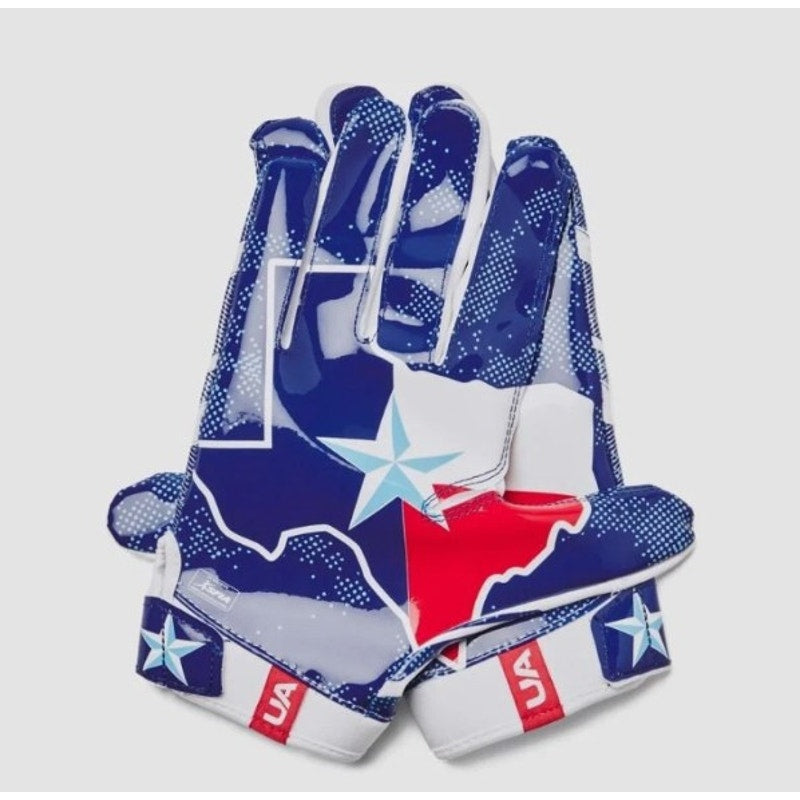 Under Armour Mens UA-F8 Football WR Receiver Gloves Limited Edition Texas USA