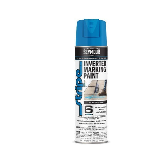 Seymour 20-669 Stripe Inverted Tip Marker, Blue Fluorescent Ground Marking Paint