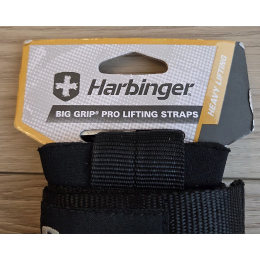 Harbinger Big Grip Pro Weight Lifting Straps No-Slip Strength Training Gym NWT