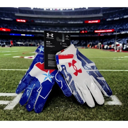 Under Armour Mens UA-F8 Football WR Receiver Gloves Limited Edition Texas USA