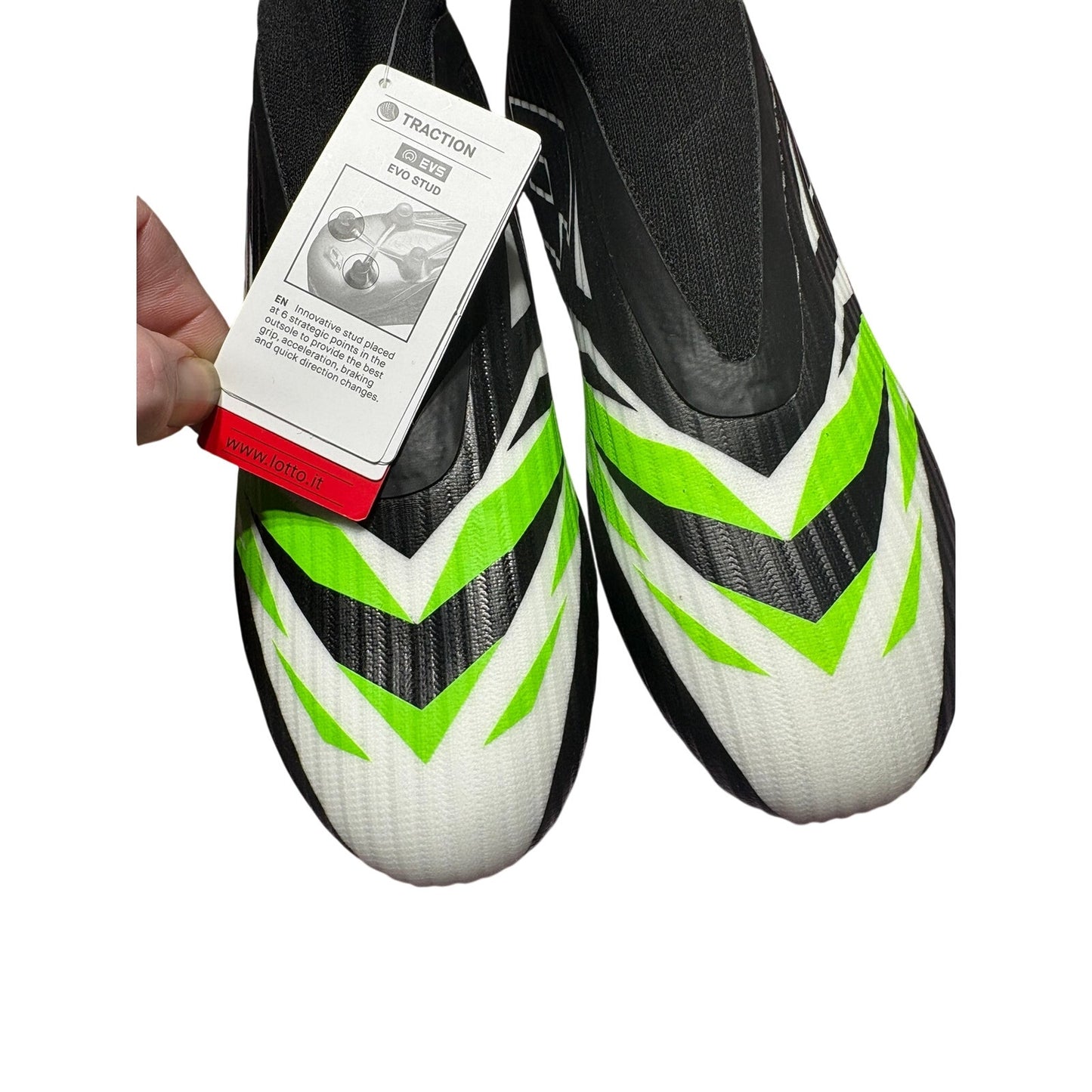 Size 8.5 Lotto Solista 300 VI Gravity FG Soccer Cleats Black Green White insoles
