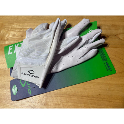 Mens Small Cutters Rev Pro 5.0 Solid White Receiver WR Gloves