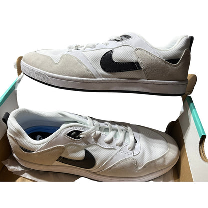 Mens 13 Nike SB Alleyoop Skate Shoes Cj0882-100 White/Black/White