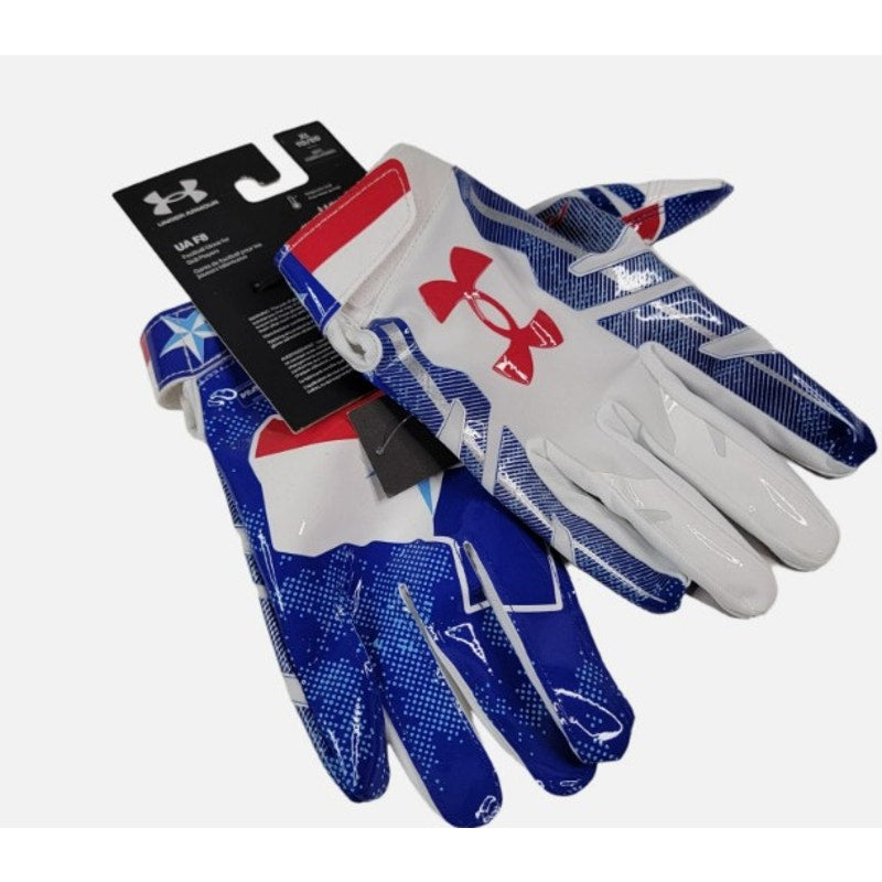 Under Armour Mens UA-F8 Football WR Receiver Gloves Limited Edition Texas USA