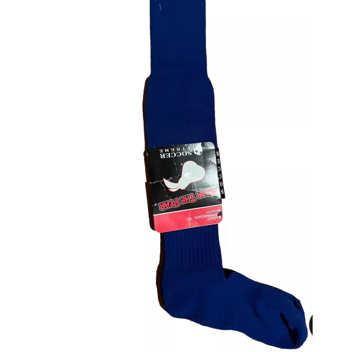 NWT WEAR THE PEAR Soccer TALL Socks ROYAL BLUE Intermediate Teen 23"-24" Sz 9-11