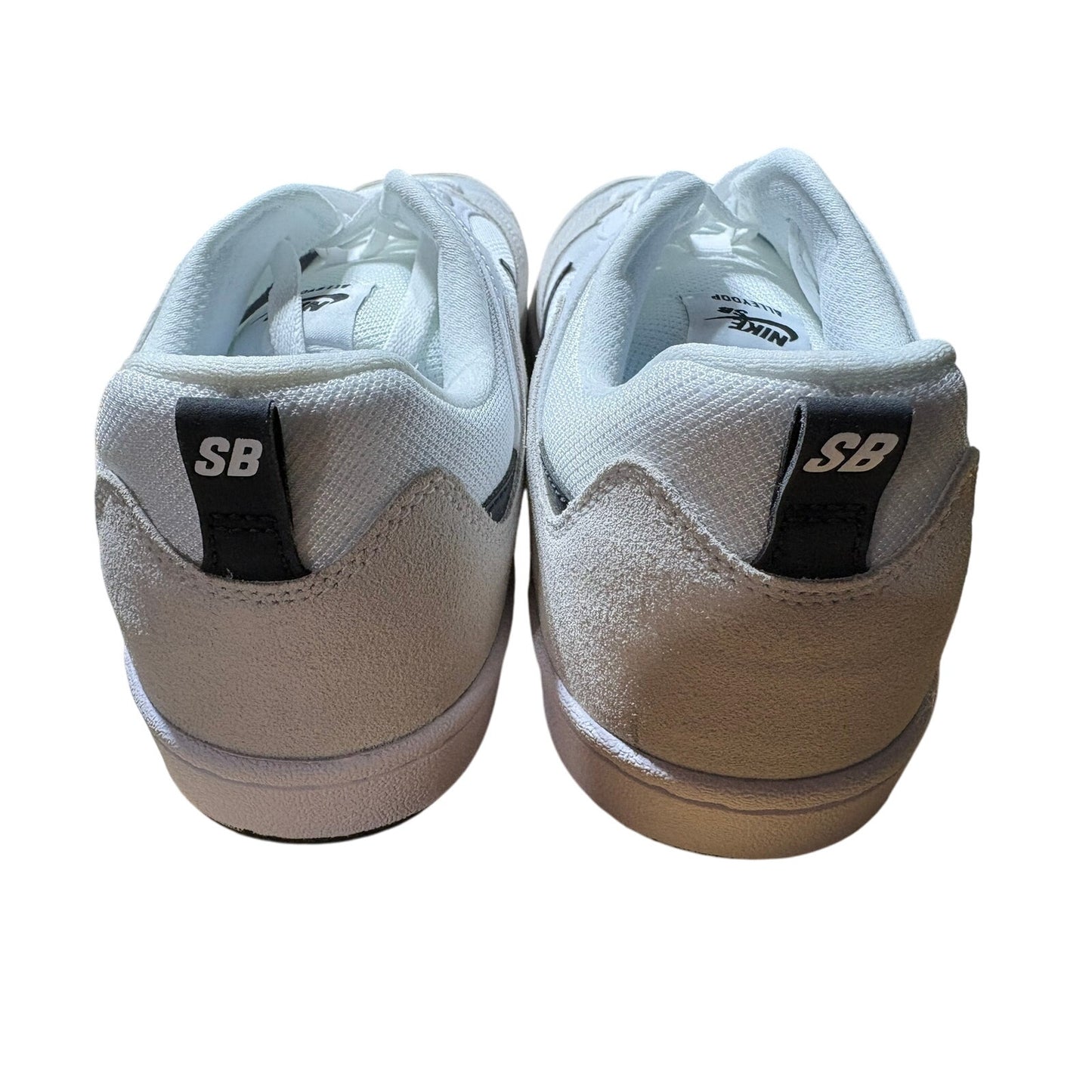 Mens 13 Nike SB Alleyoop Skate Shoes Cj0882-100 White/Black/White