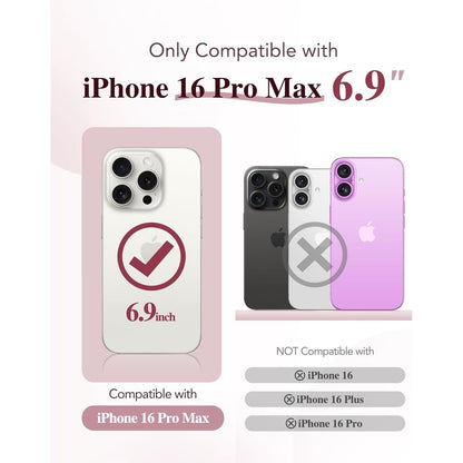 BERFY Magnetic for iPhone 16 Pro Case Clear Pink Compatible w MagSafe x004drx2x9