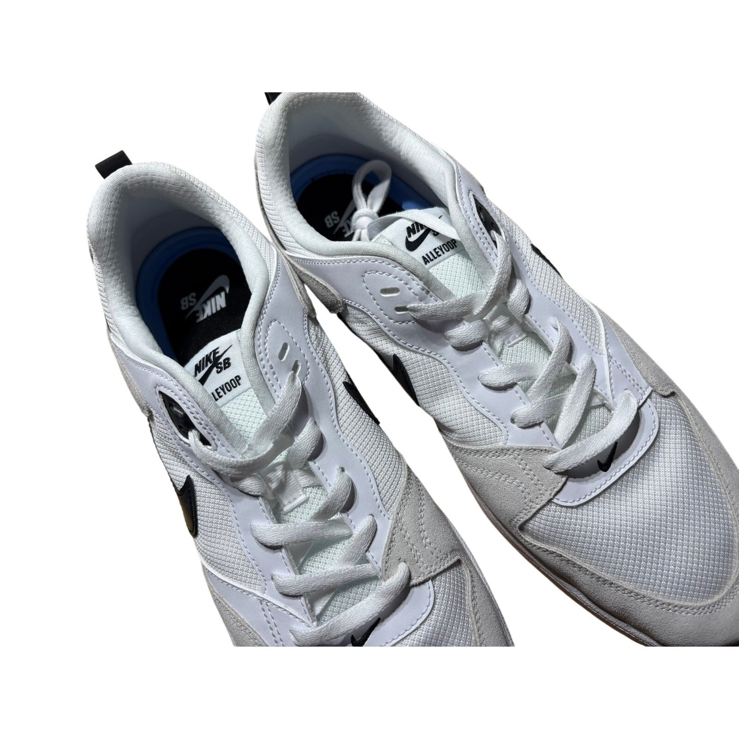 Mens 13 Nike SB Alleyoop Skate Shoes Cj0882-100 White/Black/White
