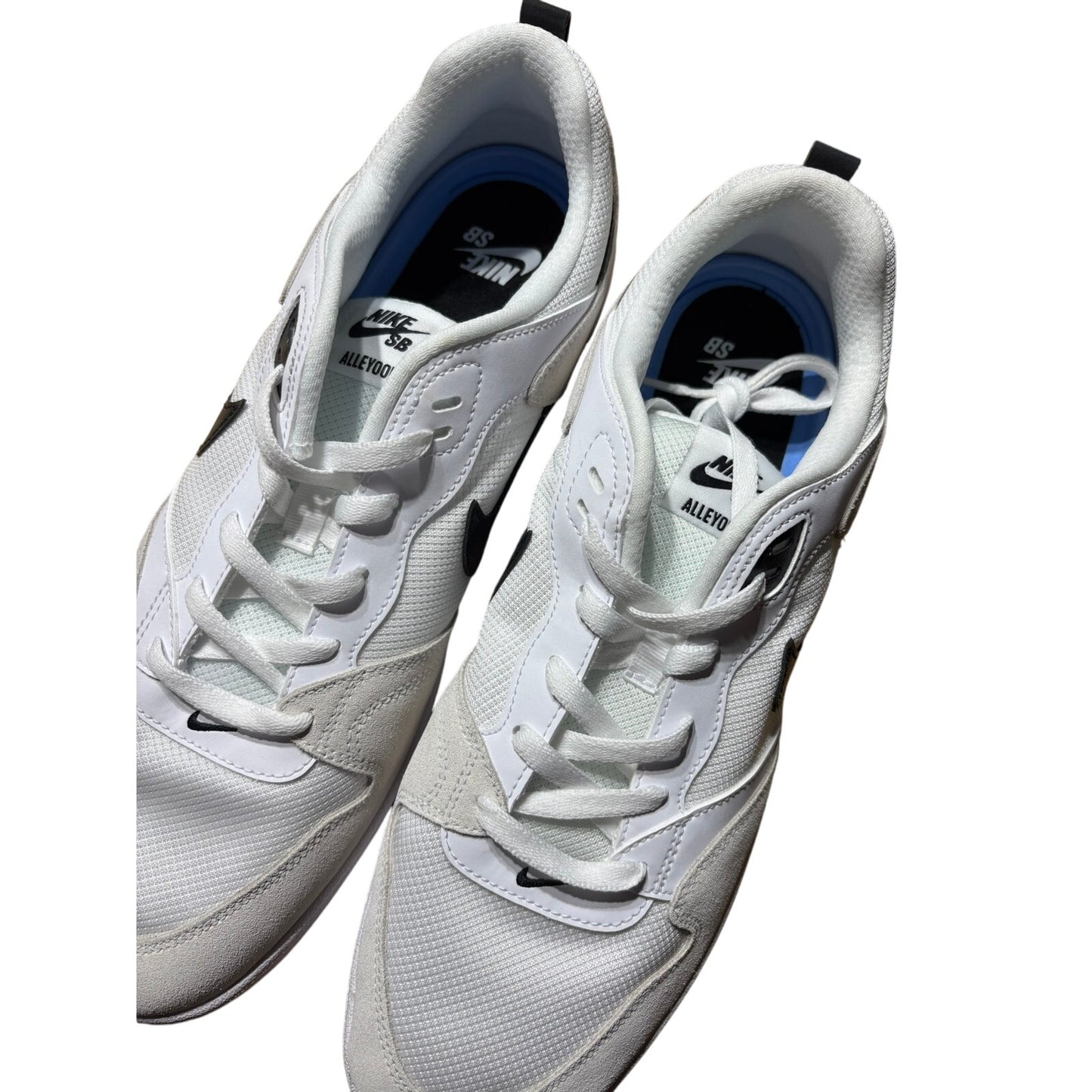 Mens 13 Nike SB Alleyoop Skate Shoes Cj0882-100 White/Black/White