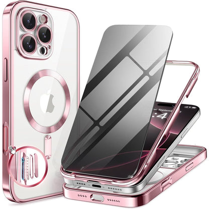 BERFY Magnetic for iPhone 16 Pro Case Clear Pink Compatible w MagSafe x004drx2x9