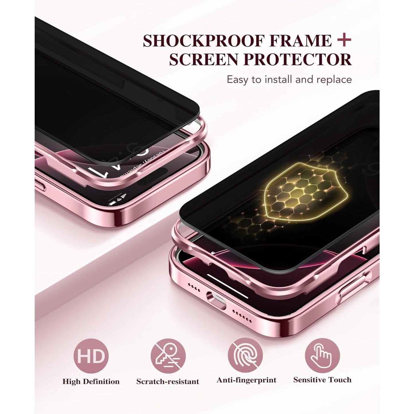 BERFY Magnetic for iPhone 16 Pro Case Clear Pink Compatible w MagSafe x004drx2x9