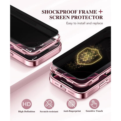 BERFY Magnetic for iPhone 16 Pro Case Clear Pink Compatible w MagSafe x004drx2x9