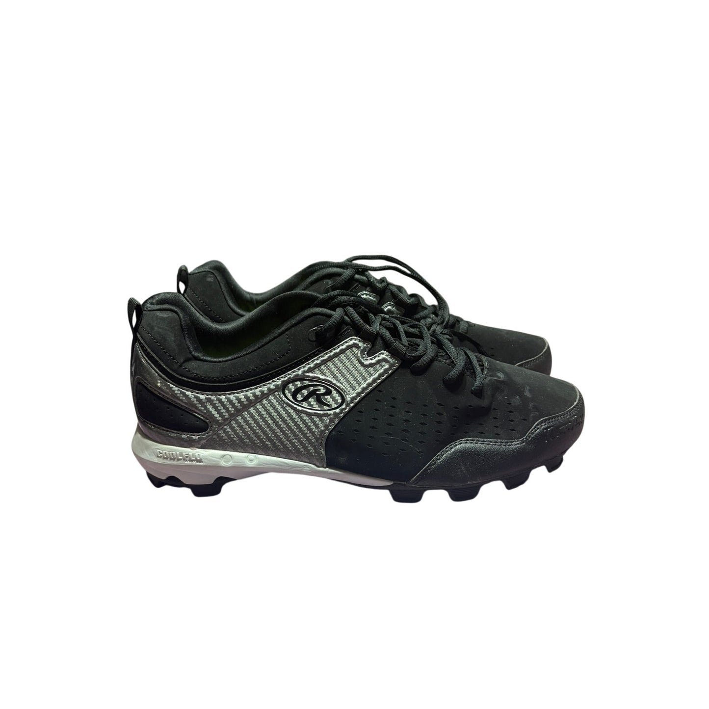 Size 12 Rawlings Clubhouse Baseball Molded Cleats Men's Black Cool Flo New
