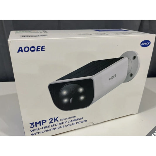 AOQEE 4pack Security Camera 3MP 2K res, Outdoor Wireless WiFi, Multi Options New