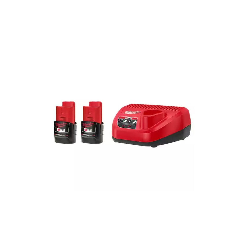 Milwaukee 48-59-2420p M12 12-Volt Lithium-Ion Compact Battery Pack 2.0Ah and Charger