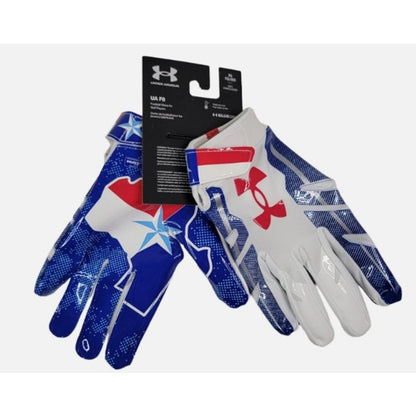 Under Armour Mens UA-F8 Football WR Receiver Gloves Limited Edition Texas USA