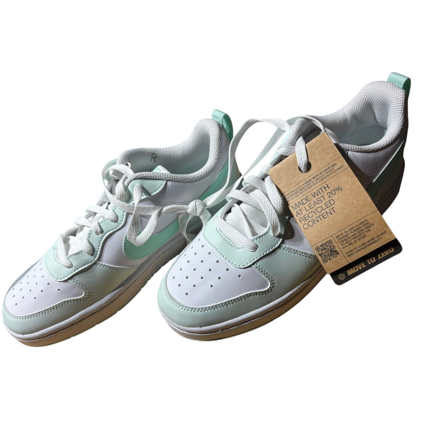 7Y Nike Court Borough Low Recraft GS White/Mint Foam-Barley Green FZ3539-100