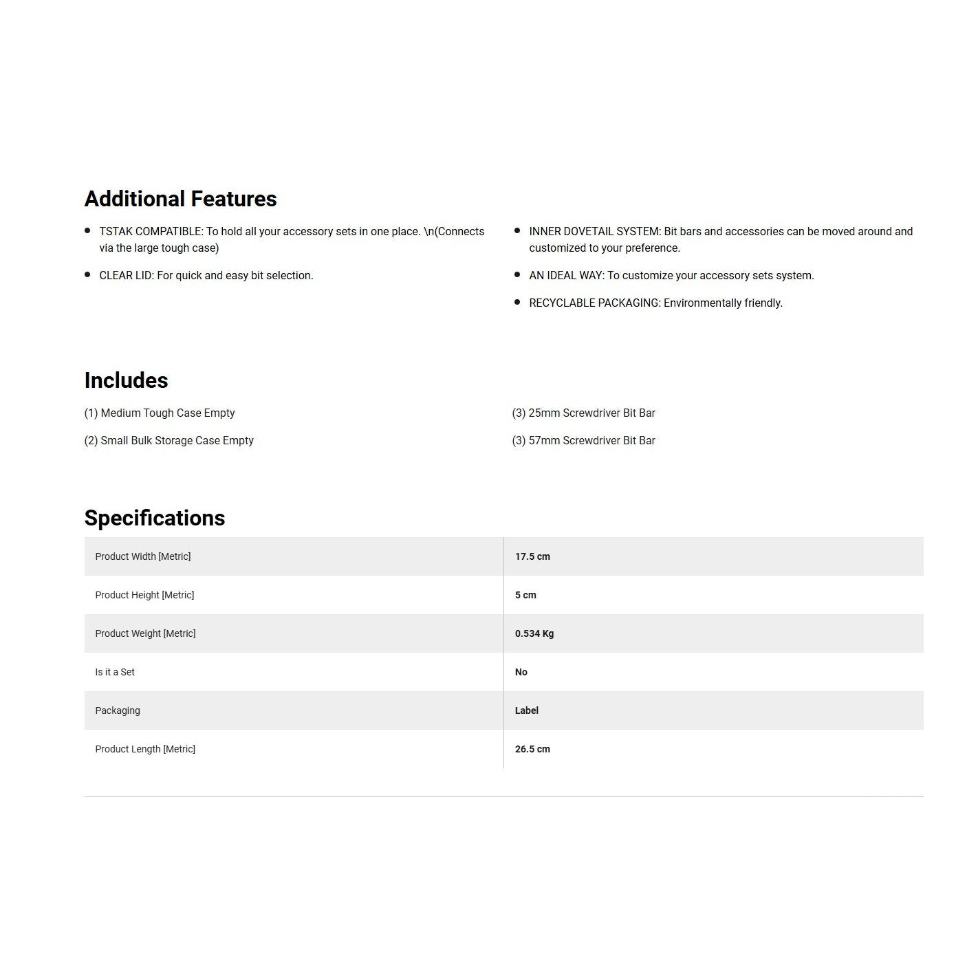DeWalt Tough Case Storage Set – Medium & Small Bulk Cases DT70803-QZ DT70803QZ