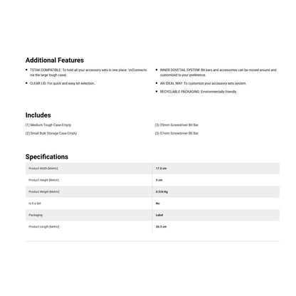 DeWalt Tough Case Storage Set – Medium & Small Bulk Cases DT70803-QZ DT70803QZ