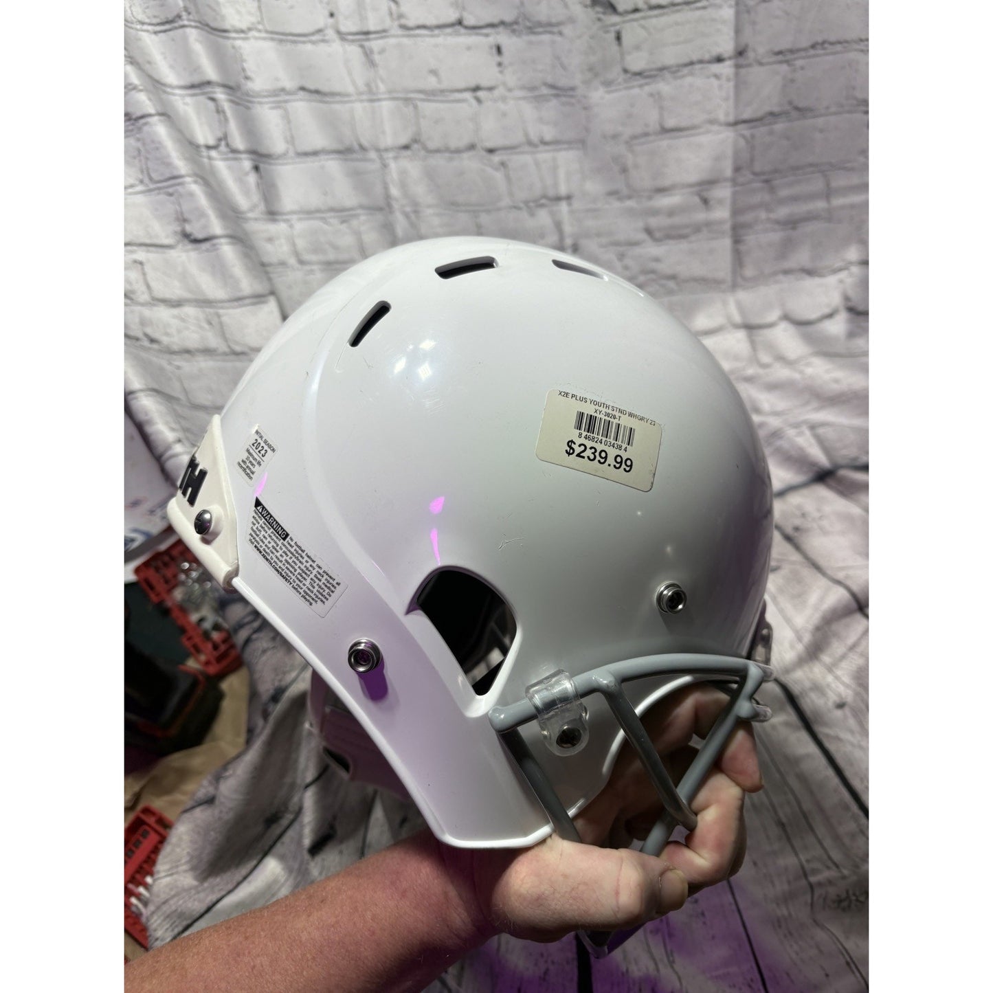 Xenith Standard Fit Youth Football Helmet White with Face Mask X2E+ Medium 2023
