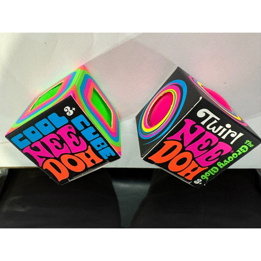 🔥 New Viral TikTok Nee Doh Mini Twirl (The Groovy Glob) and Cool Cube Lot of 2