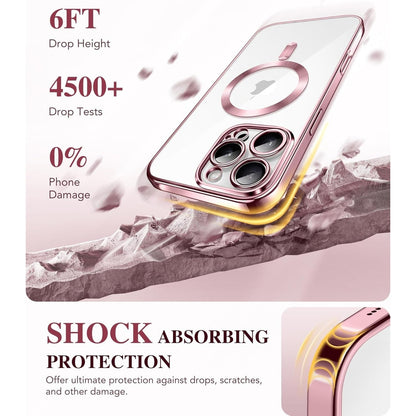 BERFY Magnetic for iPhone 16 Pro Case Clear Pink Compatible w MagSafe x004drx2x9